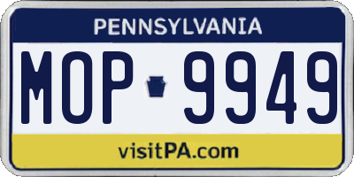 PA license plate MOP9949