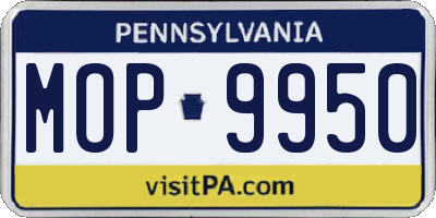 PA license plate MOP9950