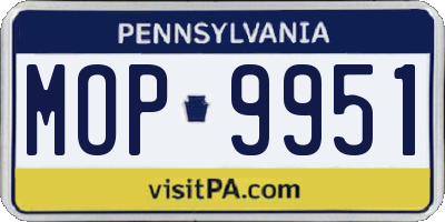 PA license plate MOP9951