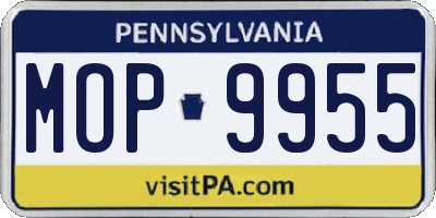PA license plate MOP9955