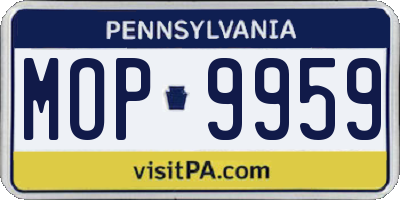 PA license plate MOP9959