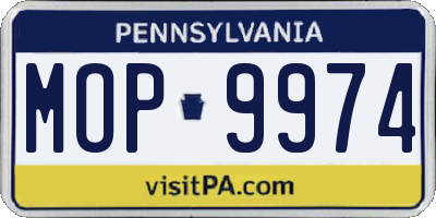 PA license plate MOP9974