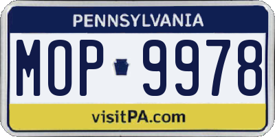 PA license plate MOP9978
