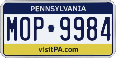 PA license plate MOP9984