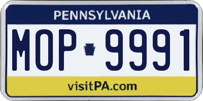 PA license plate MOP9991