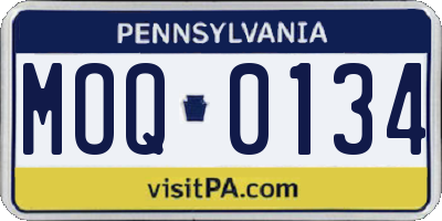 PA license plate MOQ0134