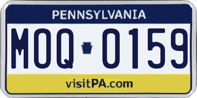 PA license plate MOQ0159