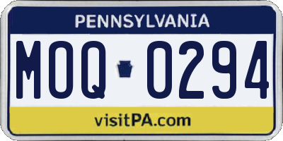 PA license plate MOQ0294