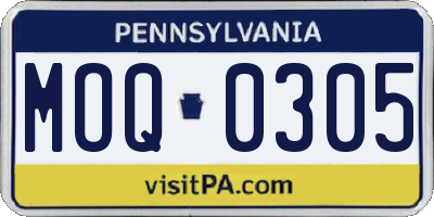 PA license plate MOQ0305