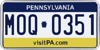 PA license plate MOQ0351
