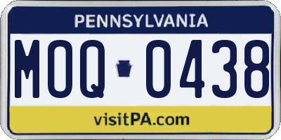 PA license plate MOQ0438