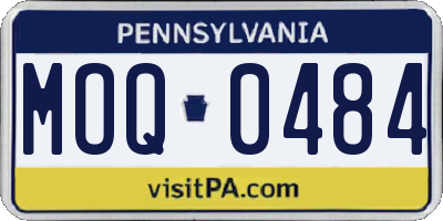 PA license plate MOQ0484