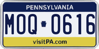 PA license plate MOQ0616