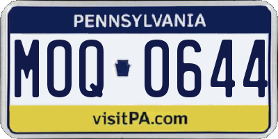 PA license plate MOQ0644