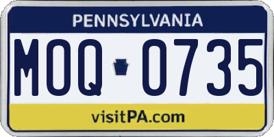 PA license plate MOQ0735