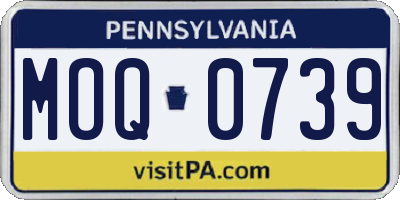 PA license plate MOQ0739