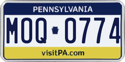 PA license plate MOQ0774