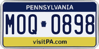PA license plate MOQ0898