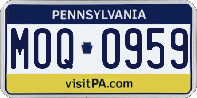 PA license plate MOQ0959
