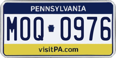 PA license plate MOQ0976