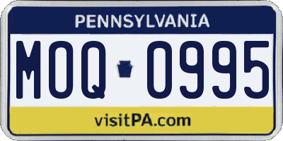 PA license plate MOQ0995