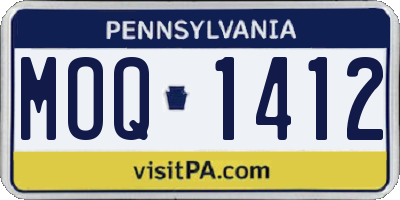 PA license plate MOQ1412