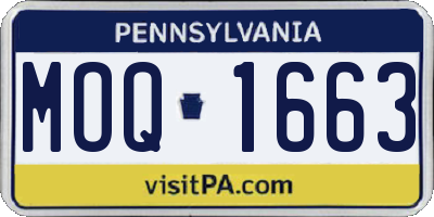 PA license plate MOQ1663