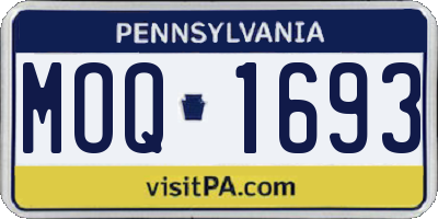 PA license plate MOQ1693