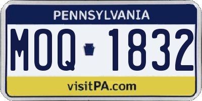 PA license plate MOQ1832