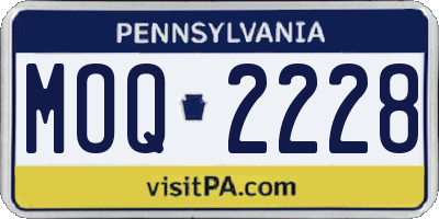 PA license plate MOQ2228