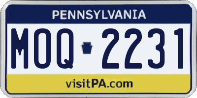 PA license plate MOQ2231