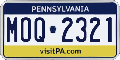 PA license plate MOQ2321
