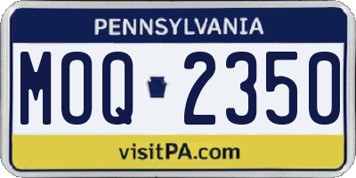 PA license plate MOQ2350