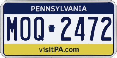 PA license plate MOQ2472