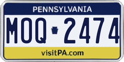 PA license plate MOQ2474