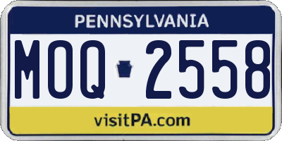 PA license plate MOQ2558