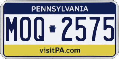 PA license plate MOQ2575