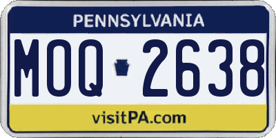 PA license plate MOQ2638