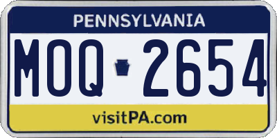 PA license plate MOQ2654