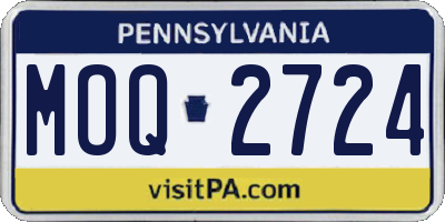 PA license plate MOQ2724