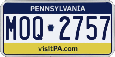 PA license plate MOQ2757