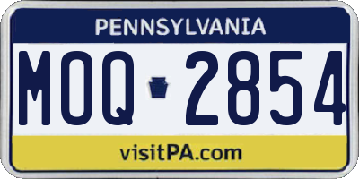 PA license plate MOQ2854