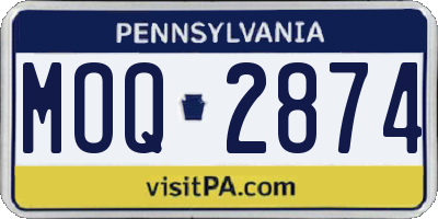 PA license plate MOQ2874