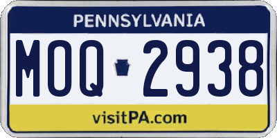 PA license plate MOQ2938