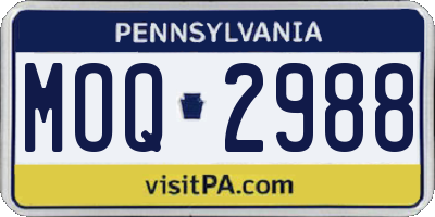 PA license plate MOQ2988