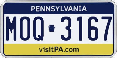 PA license plate MOQ3167