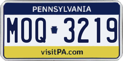 PA license plate MOQ3219