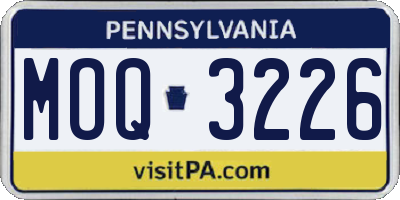 PA license plate MOQ3226