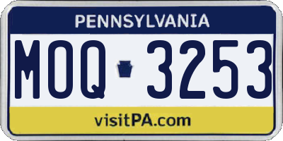 PA license plate MOQ3253