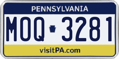 PA license plate MOQ3281